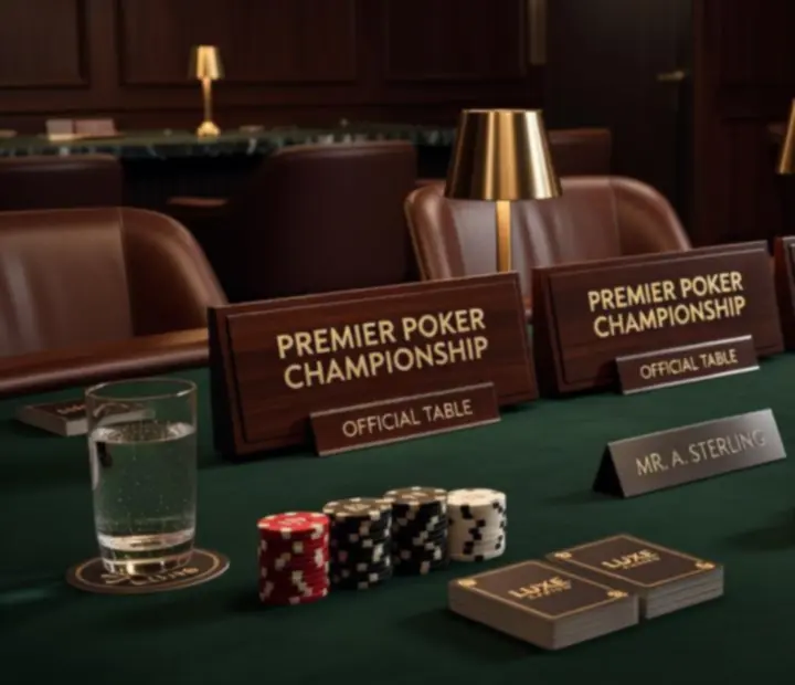 Eleganckie dekoracje i branding firmowy wokół stołów pokerowych