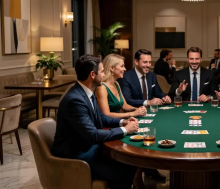 Kameralny, elegancki wieczór pokerowy w restauracji
